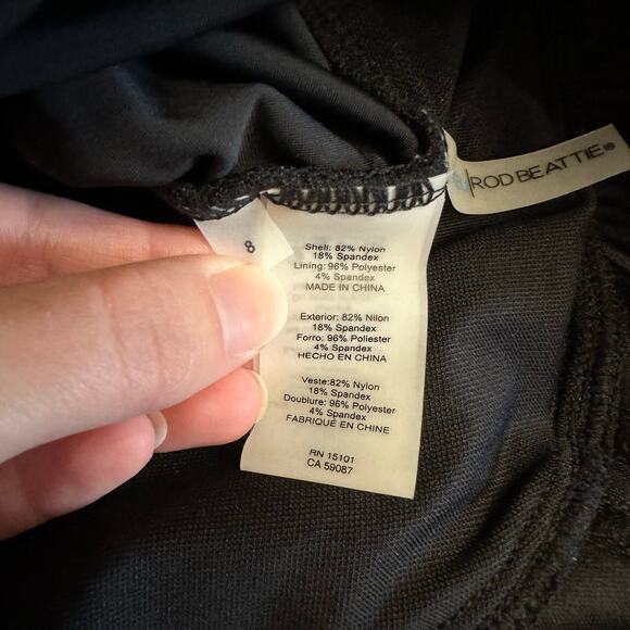 Bleu Rod Beattie Black One‎ Piece Swimsuit Women’s Size 8 Ruched Lace Up Bust - Picture 10 of 10